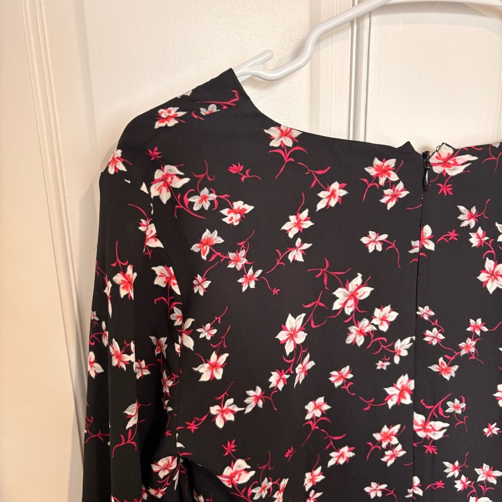 Ann Taylor mid length Floral Long Sleeve Flowy A line dress - Picture 9 of 11